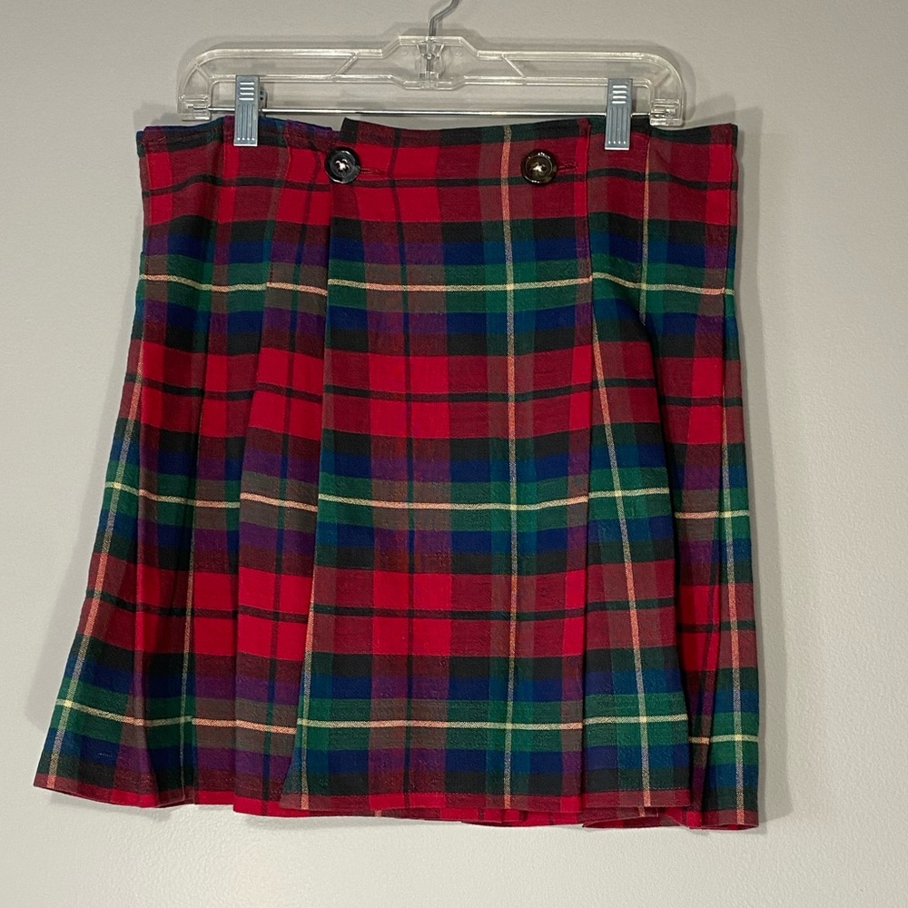 Unbranded Red Plaid Flannel Skirt L
Pleated, Wrap, Handmade